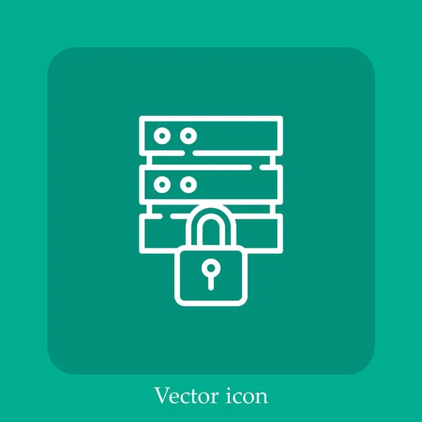 Datenschutzvektorsymbol Lineare Icon Line Mit Editierbarem Strich — Stockvektor