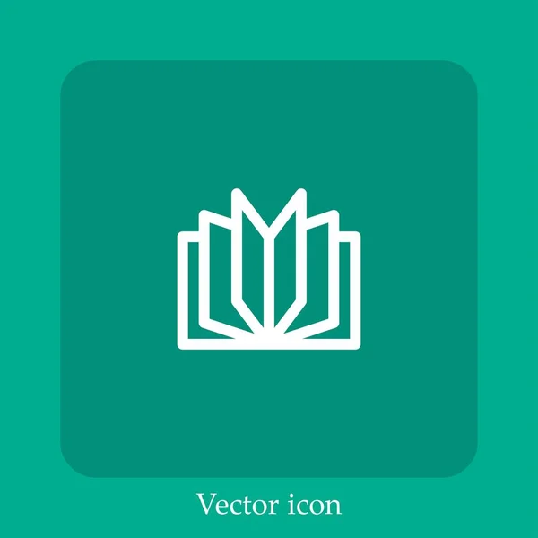 Lecture Livre Icône Vectorielle Icône Linéaire Ligne Avec Course Modifiable — Image vectorielle