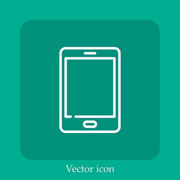 Tablet Vector Icon Linear Icon Line Editable Stroke — Stock Vector