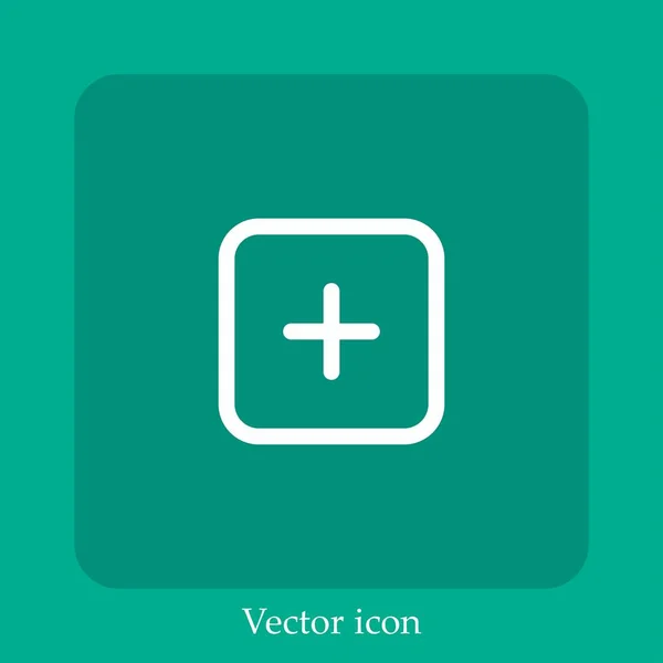 Adicionar Ícone Vetorial Linear Icon Line Com Curso Editável — Vetor de Stock