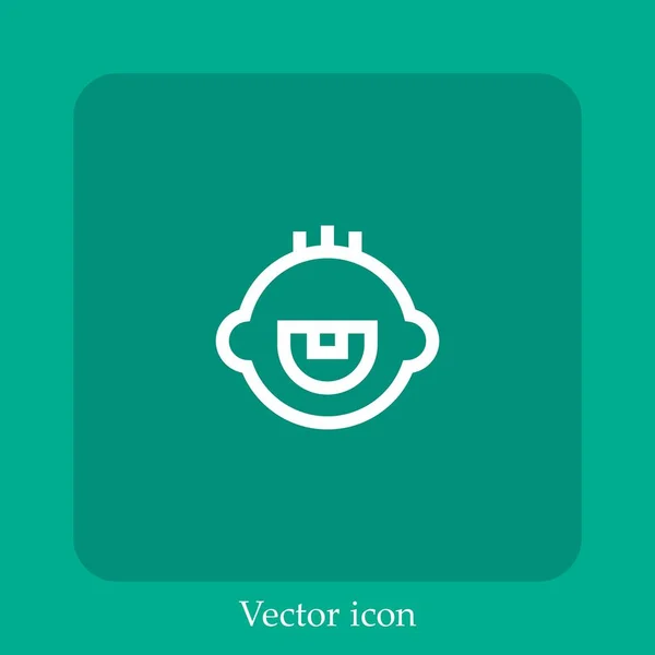 Baby Zähne Vektor Symbol Lineare Icon Line Mit Editierbarem Strich — Stockvektor