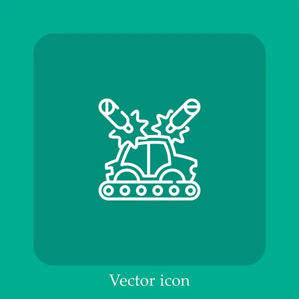 Icono Vector Fabricación Automóviles Icon Line Lineal Con Carrera Editable — Vector de stock