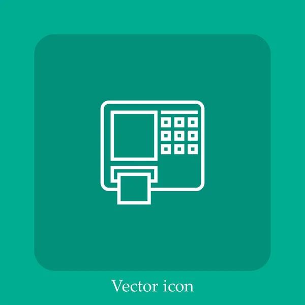 Icono Vector Fax Icono Lineal Línea Con Carrera Editable — Vector de stock