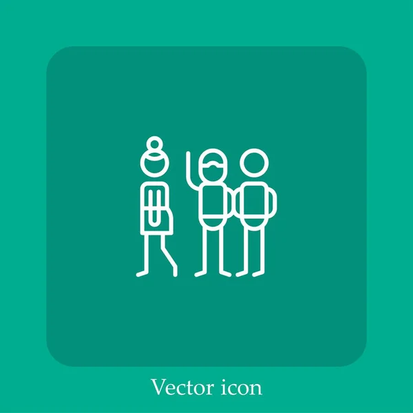 Introversion Vektor Icon Lineare Icon Line Mit Editierbarem Strich — Stockvektor