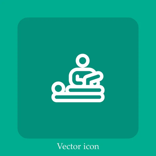 Ícone Vetor Fisioterapia Linear Icon Line Com Curso Editável — Vetor de Stock