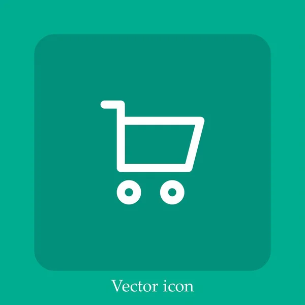 Shopping Cart Vector Icon Linear Icon Line Editable Stroke — Stock Vector