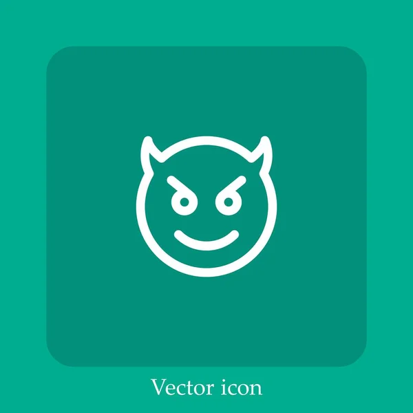 Teufel Vektorsymbol Lineare Icon Line Mit Editierbarem Strich — Stockvektor