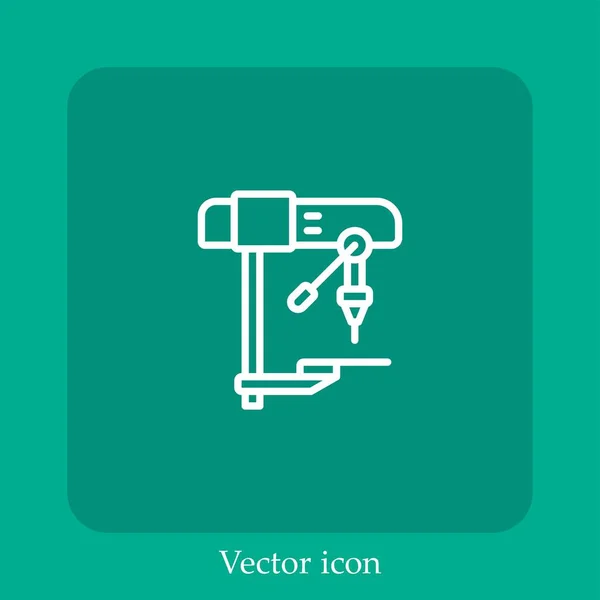 Ícone Vetor Broca Linear Icon Line Com Curso Editável — Vetor de Stock