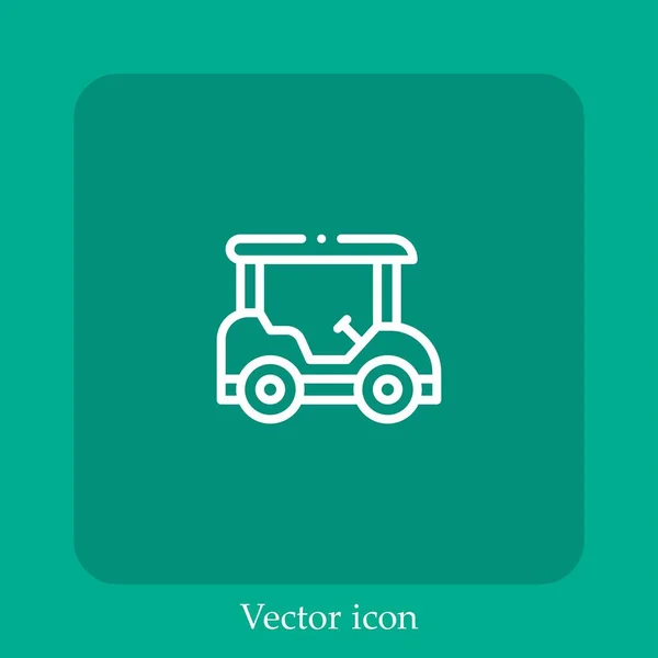 Icône Vectorielle Chariot Golf Icône Linéaire Ligne Avec Course Modifiable — Image vectorielle