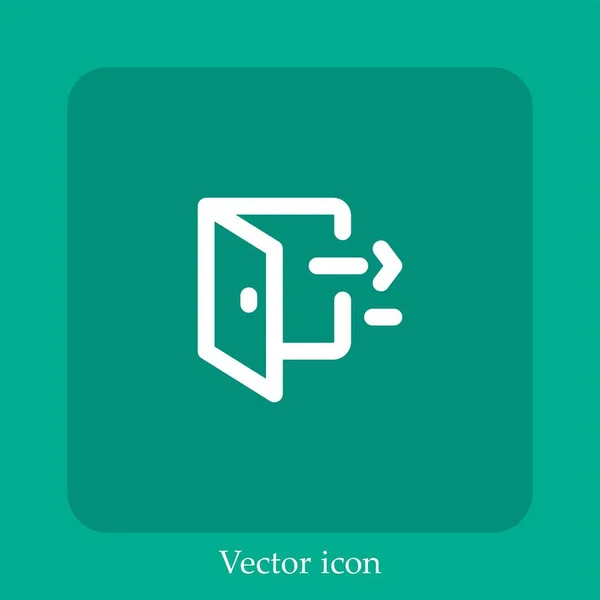 Logout Vektor Symbol Lineare Icon Line Mit Editierbarem Strich — Stockvektor