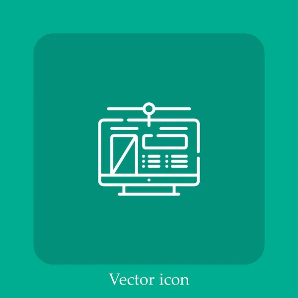 Icône Vectorielle Réseau Icône Linéaire Ligne Avec Trait Modifiable — Image vectorielle