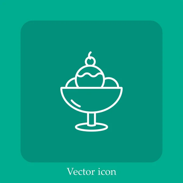 Icecream Vektor Icon Lineare Icon Line Mit Editierbarem Strich — Stockvektor