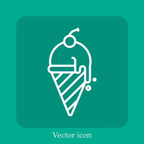 Eiskonus Vektorsymbol Linear Icon Line Mit Editierbarem Strich — Stockvektor