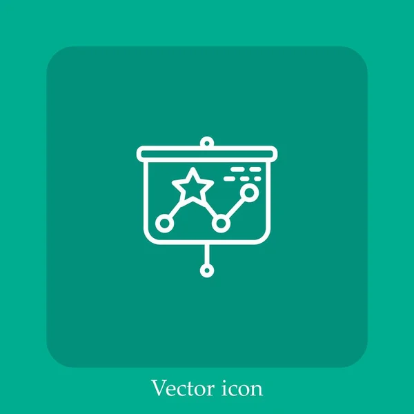 Ícone Vetor Projeção Linear Icon Line Com Curso Editável — Vetor de Stock