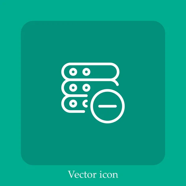 Supprimer Icône Vectorielle Icône Linéaire Ligne Avec Course Modifiable — Image vectorielle