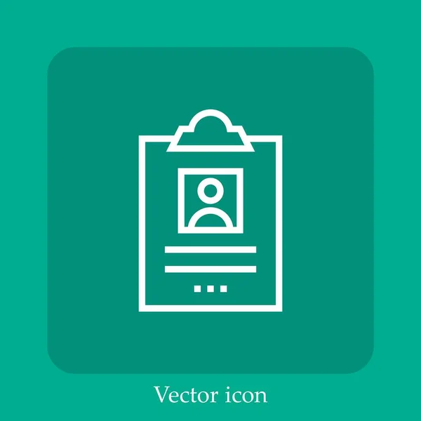 Ícone Vetor História Médica Linear Icon Line Com Curso Editável — Vetor de Stock