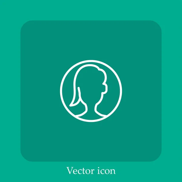 Mujer Icono Vectorial Icon Line Lineal Con Carrera Editable — Vector de stock