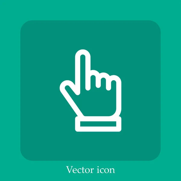 Hand Vector Icon Linear Icon Line Editable Stroke — Stock Vector