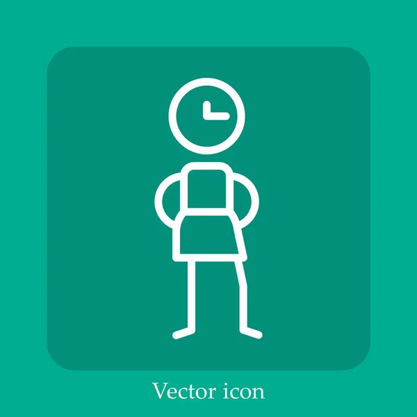 Ungeduldig Vektor Symbol Lineare Icon Line Mit Editierbarem Strich — Stockvektor