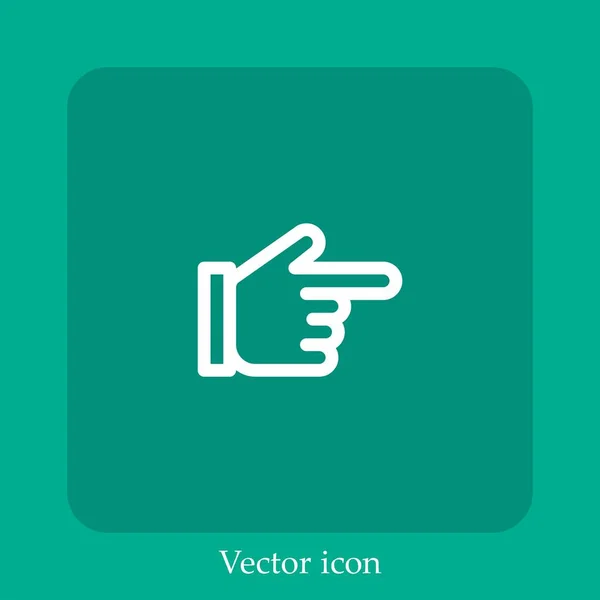 Zeigen Des Rechten Vektorsymbols Lineare Icon Line Mit Editierbarem Strich — Stockvektor