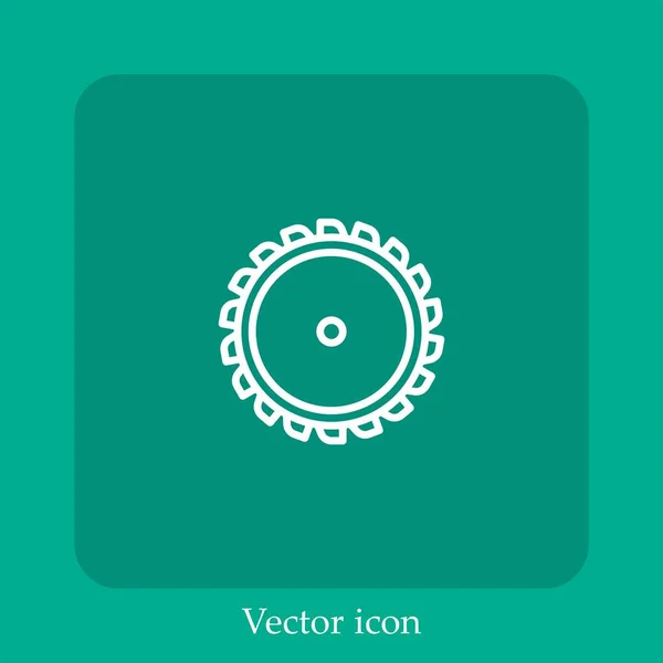 Lame Scie Icône Vectorielle Icône Linéaire Ligne Avec Course Modifiable — Image vectorielle