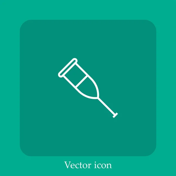 Krücken Vektor Symbol Lineare Icon Line Mit Editierbarem Strich — Stockvektor