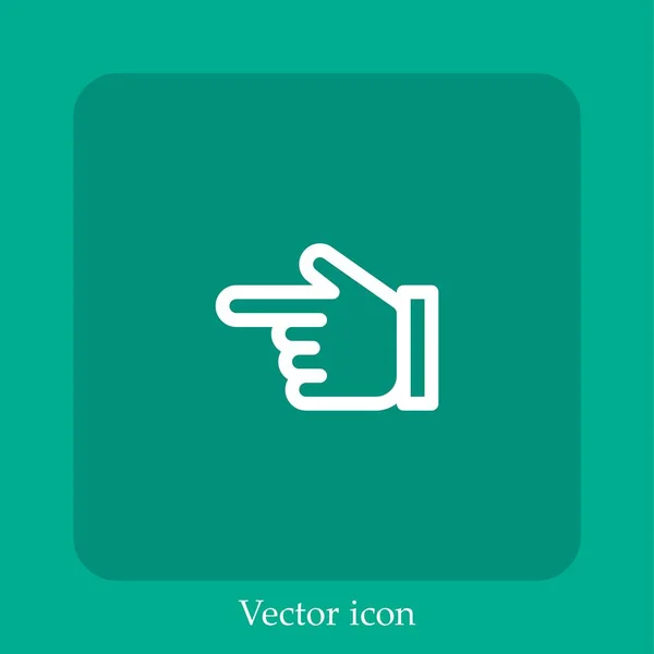 Icono Vector Mano Icon Line Lineal Con Carrera Editable — Vector de stock