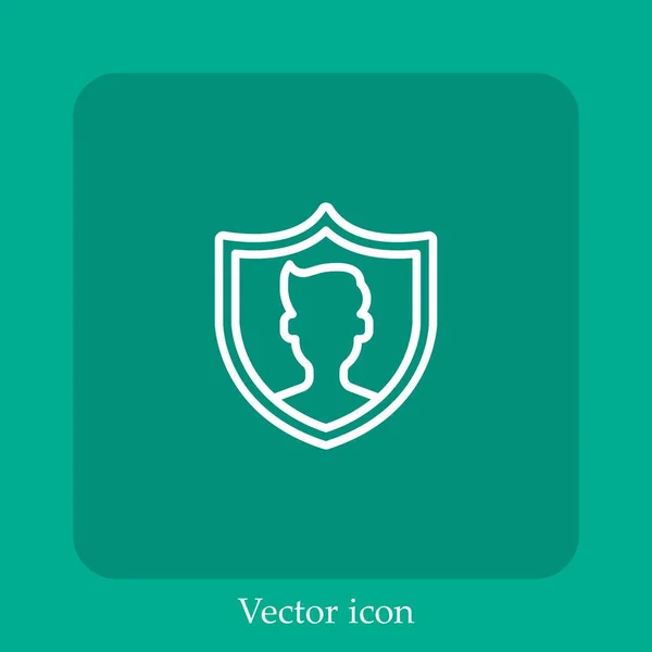 Ícone Vetor Homem Linear Icon Line Com Curso Editável — Vetor de Stock