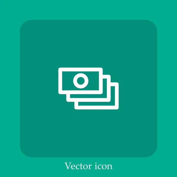 Icono Vector Efectivo Icon Line Lineal Con Carrera Editable — Vector de stock