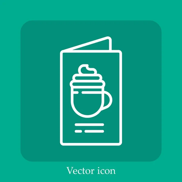 Icono Vector Menú Icono Lineal Línea Con Carrera Editable — Vector de stock