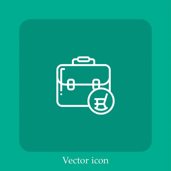 Portafolio Icono Vector Icon Line Lineal Con Carrera Editable — Vector de stock