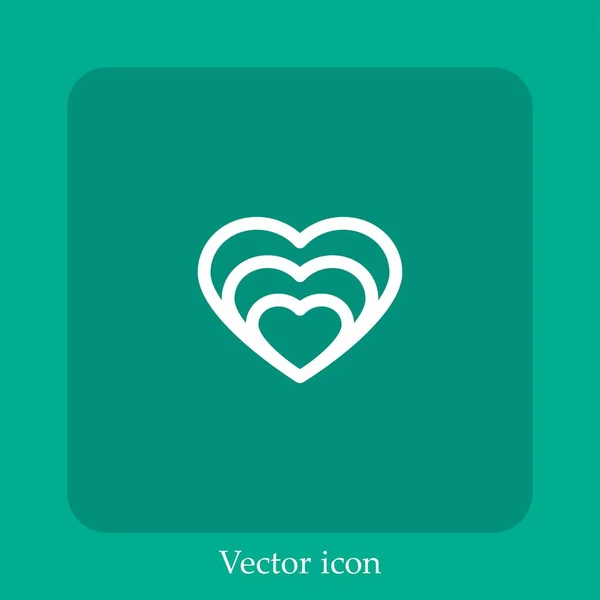 Herz Vektorsymbol Lineare Icon Line Mit Editierbarem Strich — Stockvektor