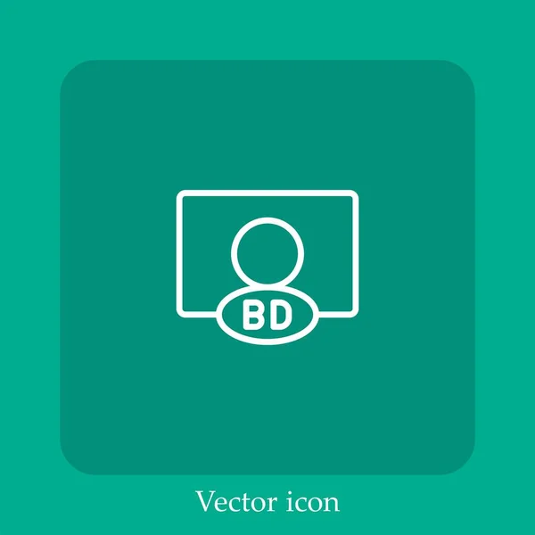 Bangladesh Vektor Symbol Lineare Icon Line Mit Editierbarem Strich — Stockvektor