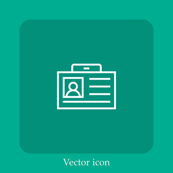 Ícone Vetor Cartão Linear Icon Line Com Curso Editável — Vetor de Stock