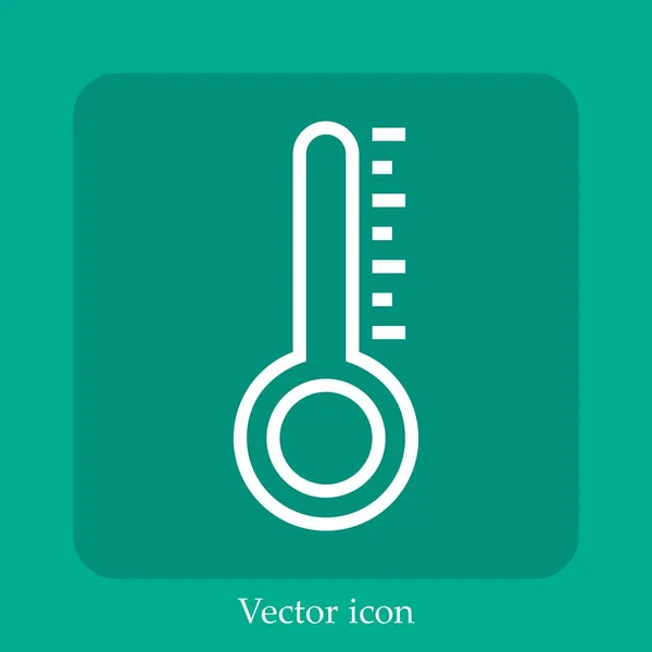 Thermometer Vector Icon Linear Icon Line Editable Stroke — Stock Vector