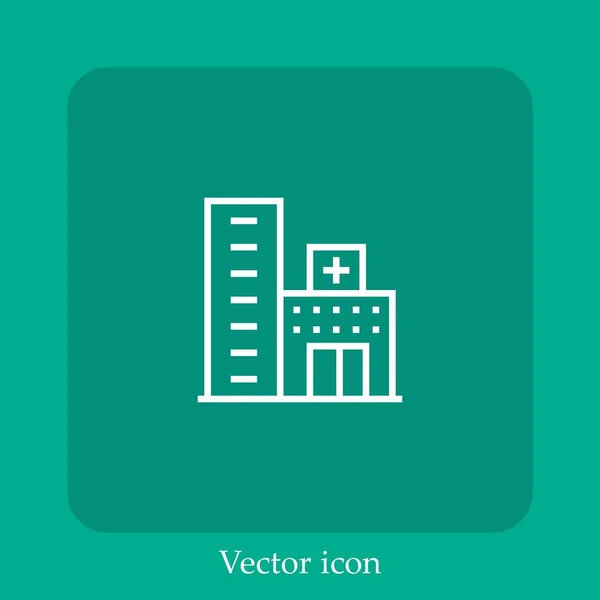 Krankenhaus Vektor Symbol Linear Icon Line Mit Editierbarem Strich — Stockvektor