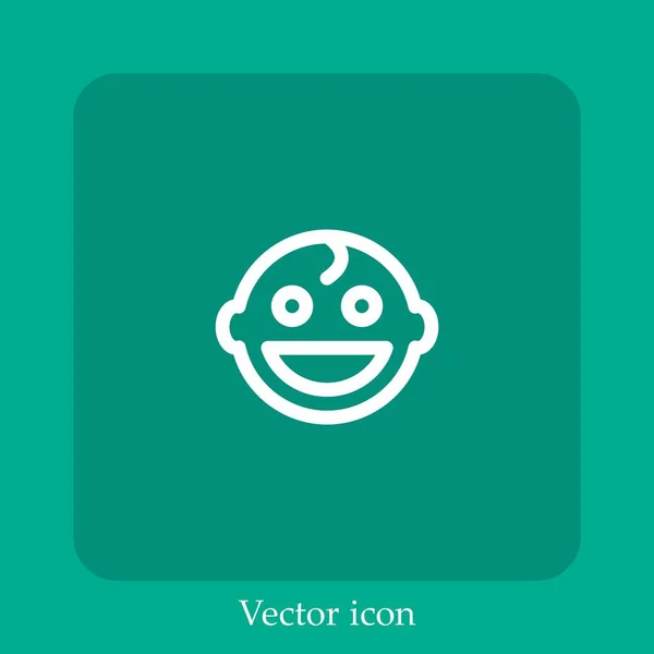 Icono Del Vector Del Bebé Icon Line Lineal Con Carrera — Vector de stock