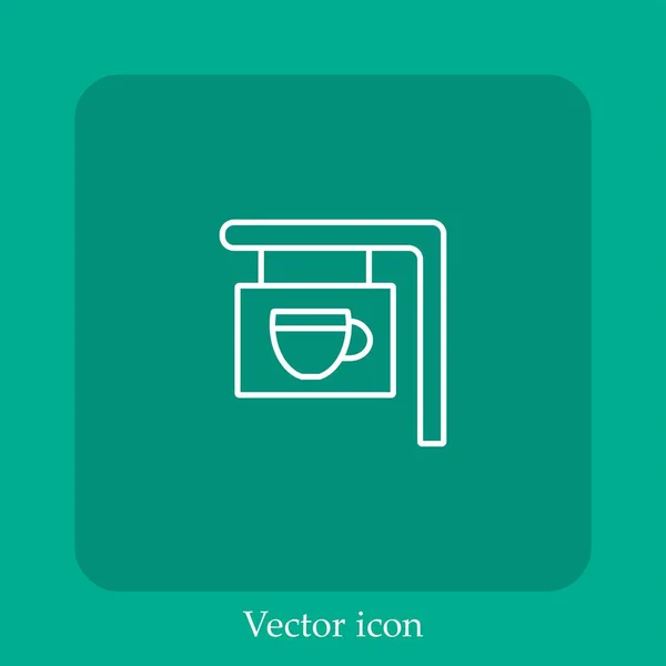 Icono Vector Letrero Icon Line Lineal Con Carrera Editable — Vector de stock