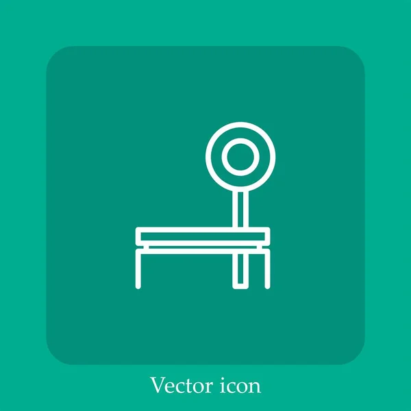 Icône Vectorielle Haltère Icône Linéaire Ligne Avec Course Modifiable — Image vectorielle