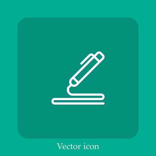 Stift Vektor Symbol Lineare Icon Line Mit Editierbarem Strich — Stockvektor