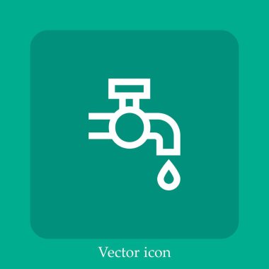 Musluk vektörü simgesi doğrusal simgesi. Düzenlenebilir vuruş ile satır