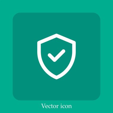 Doğrulanmış vektör simgesi doğrusal simgesi. Düzenlenebilir vuruş ile satır