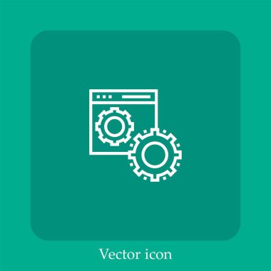 tarayıcı vektör simgesi doğrusal simgesi. Düzenlenebilir vuruş ile çizgi