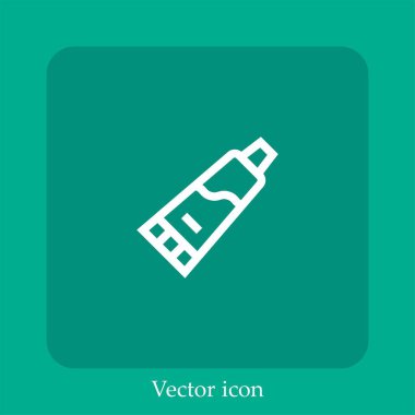 Diş macunu vektör simgesi doğrusal simgesi. Düzenlenebilir vuruş çizgisi