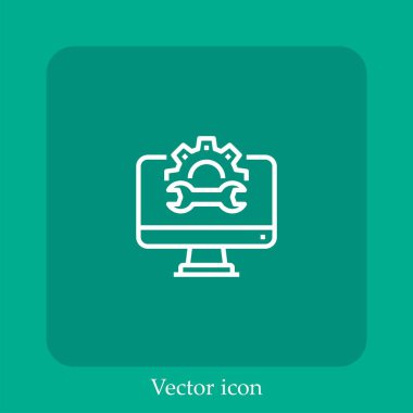 Vektör simgesi düzenleme doğrusal simgesi. Düzenlenebilir vuruş ile satır