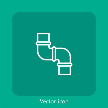 boru vektör doğrusal simgesi. Düzenlenebilir vuruş ile satır