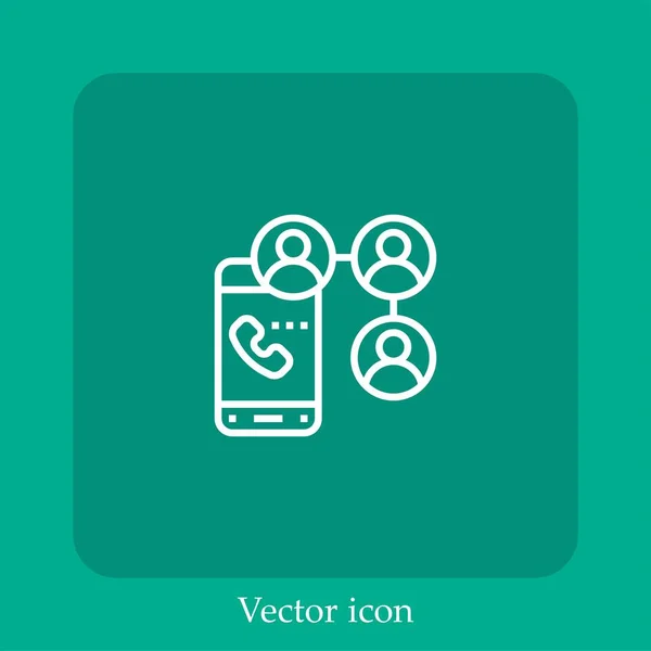 Ícone Vetor Áudio Linear Icon Line Com Curso Editável — Vetor de Stock