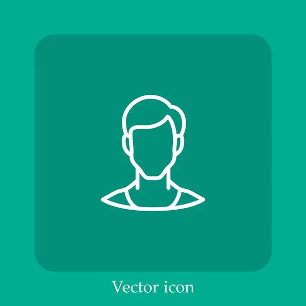 Man Vector Icon Linear Icon Line Editable Stroke — Stock Vector