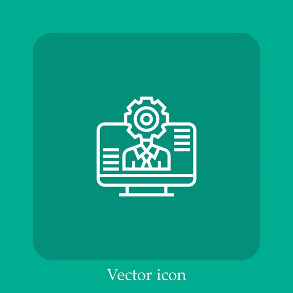 Artificiell Intelligens Vektor Ikon Linjär Ikon Line Med Redigerbar Stroke — Stock vektor