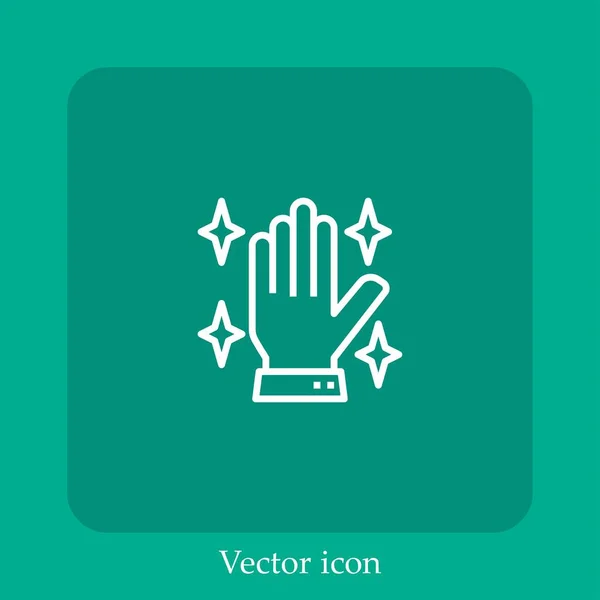 Icono Vector Mano Icon Line Lineal Con Carrera Editable — Vector de stock